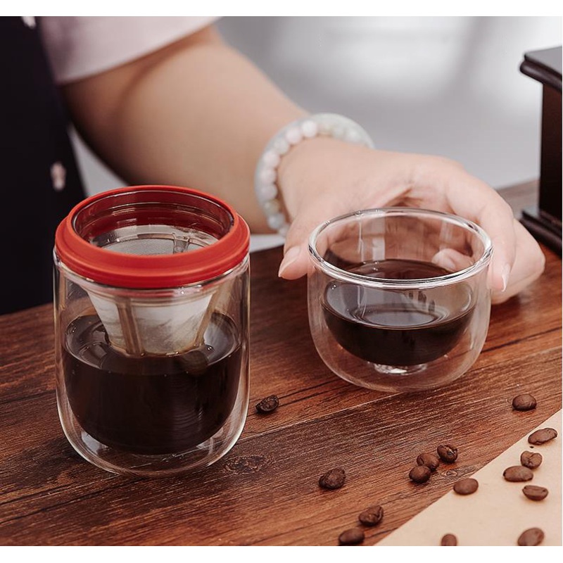 Handmade Borosilicate Glass Iced Cold Brew Coffee Maker Pot Cups Set with Stainless Steel Filter for Coffee Tea – Cold Brew Coffee Cup and Cold Brew Glass Cup price