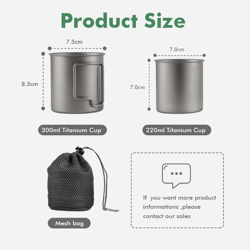 Kinggear Camping Mug Folding Handle Titanium Mug Ultralight Outdoor Camping Mug – Titanium Cup and Ti Cup price