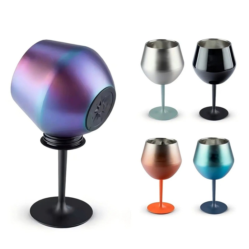 Multiple Color4oz 420ml Custom Color Reusable Double Wall Stainless Steel Vacuum Insulated Removable Goblet Water Bottle Wine Tumbler – Wine Tumbler and Stainless Steel Tumbler price