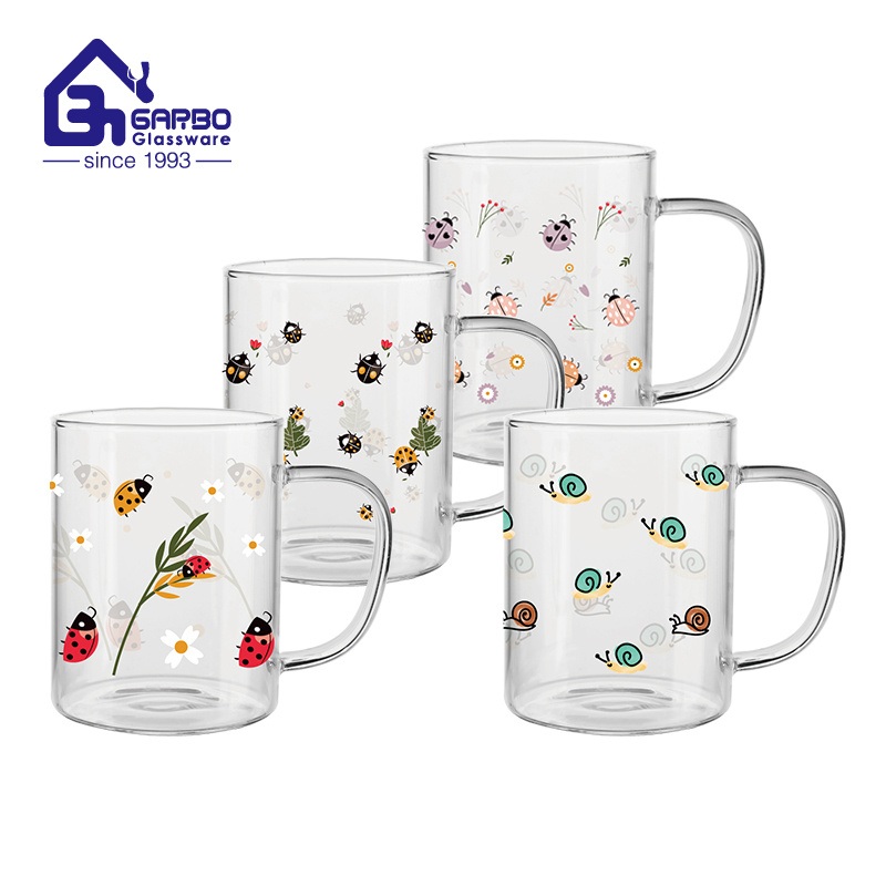 New Full Decal Design High Borosilicate Glass Water Mug Juice Glass – Borosilicate Glass Mug and Glass Mug price