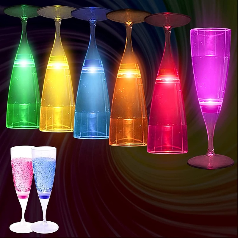 Party Dots Custom LED Glass Wine Champagne Barware Classic Plastic Liquid Activated Light up Cup for Bar Party Night Club – Light up Cup and Liquid Activated LED Cup price