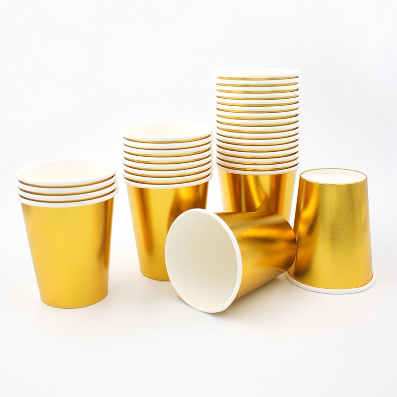 Wholesale Hot Sale Disposable Paper Cup for Coffee Gold Paper Cup Birthday Party – Mug and Paper Cup price