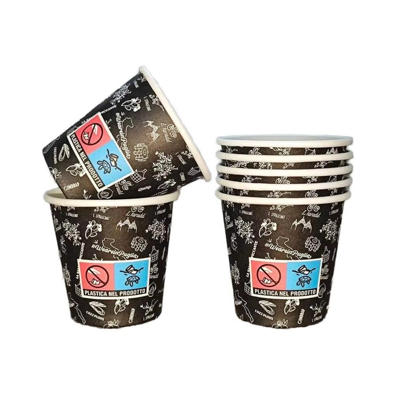 2.5oz Disposable Biodegradable Tasting Paper Cup Mini Coffee Cups for Drinks – Coffee Mugs with Plastic Lids and Custom Logo Printed Mugs price