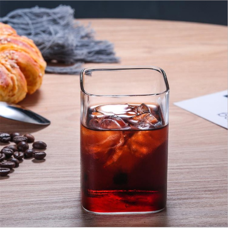 280ml Glass Drinking Cup Square Shape Water Bottle – Water Glasses and Drinking Bottle price