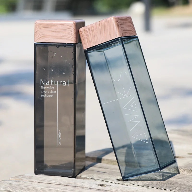 500ml Promotion Gift Square Lid Plastic Water Bottle, Bamboo Lid Water Bottle – Water Bottle and Sprot Water Bottle price