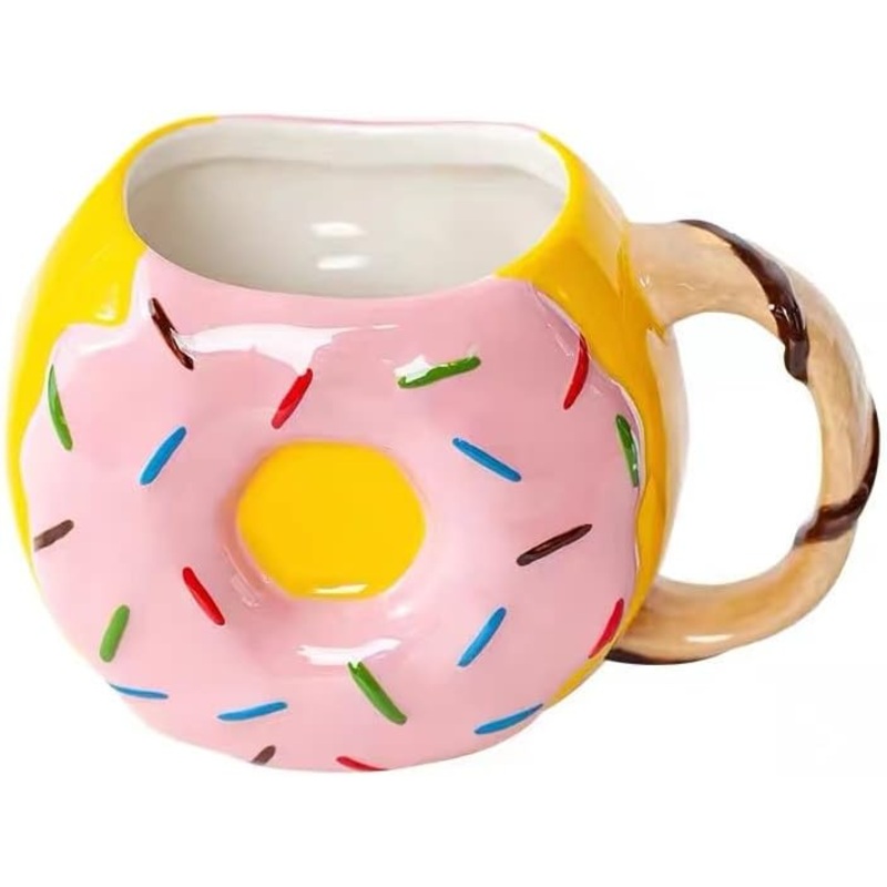 Funny Ceramic Donuts Pattern Coffee Mug Handmade Porcelain Tea Milk Cups in Bulk – Coffee Cup and Coffee Cup Set price