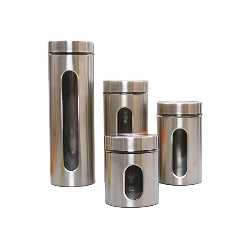 Good Sale Round Stainless Steel Airtight Food Storage Canister Set Multifunction Kitchen Containers for Tea Coffee Sugar – Coffee Storage and Coffee Storage Silo price
