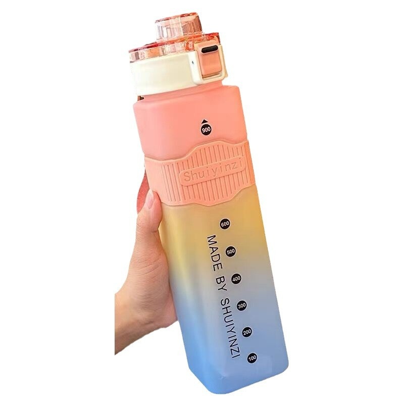 Hot Selling Colorful Gradient Water Cup Bounce Net Red Ins Style Outdoor 800ml Sports Water Bottle – Sport Water Bottle and Custom Logo Water Bottle price