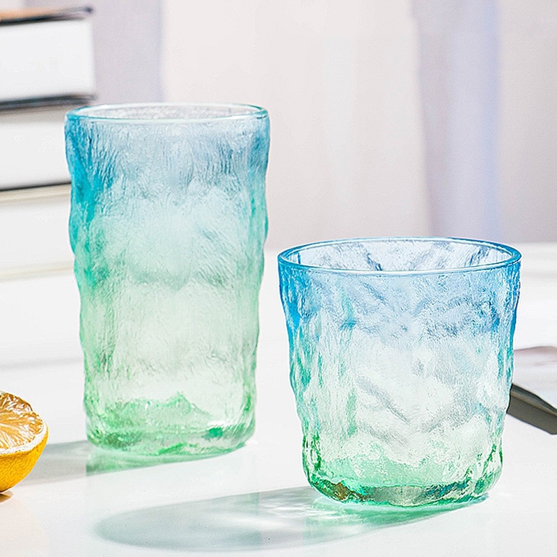 Japanese Style Mini Glacier Glass Cup Thickened Frosted Drinking Glass Whisky Wine Glasses – Unique Cups for Kitchen Home and Water Cup Gift Glasses Paper Box Set price