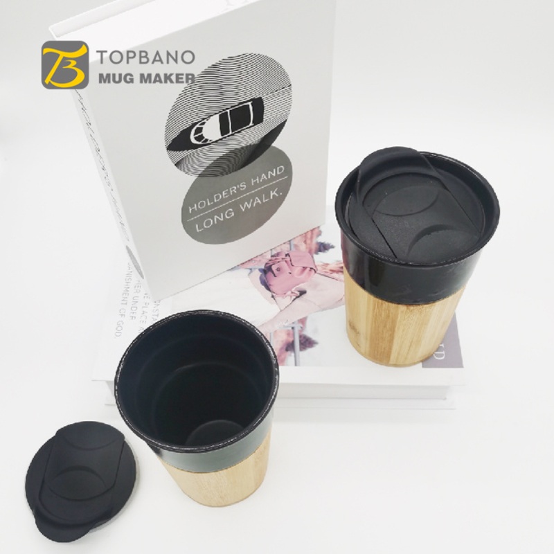 Leakproof Portable Ceramic Coffee Wooden Travel Mug with Lid – Ceramic Mug and Custom Mug price