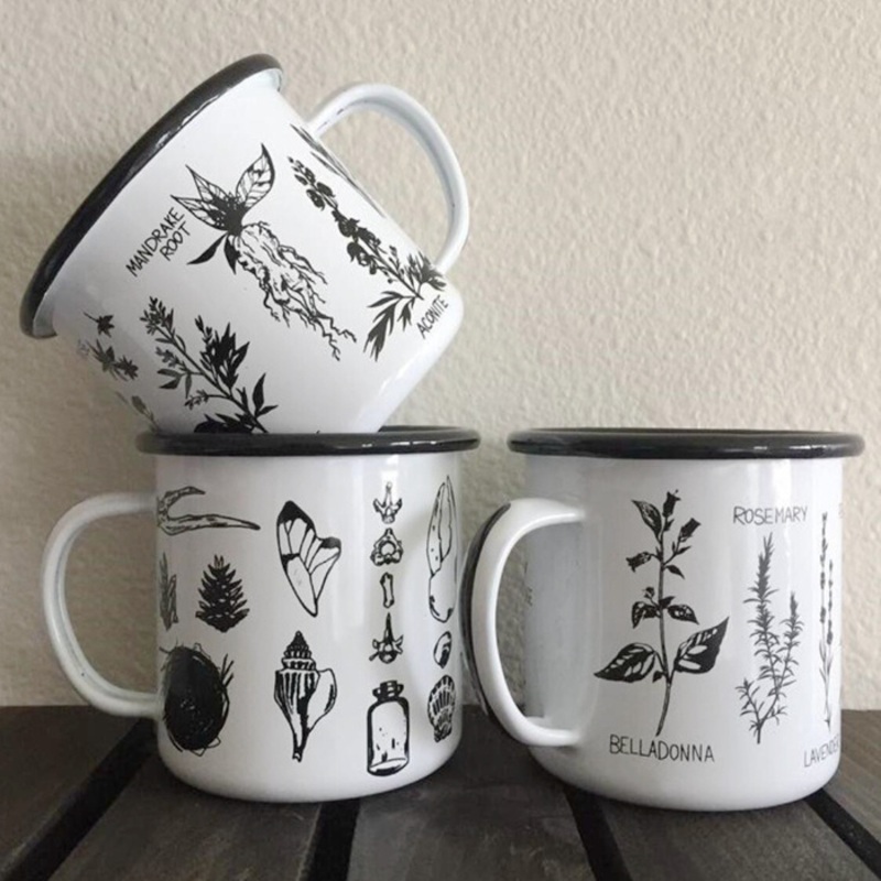 Lightweight Durable Enamel Camping Mug for Travel Hiking Outdoor Adventures – Cup and Utensil price