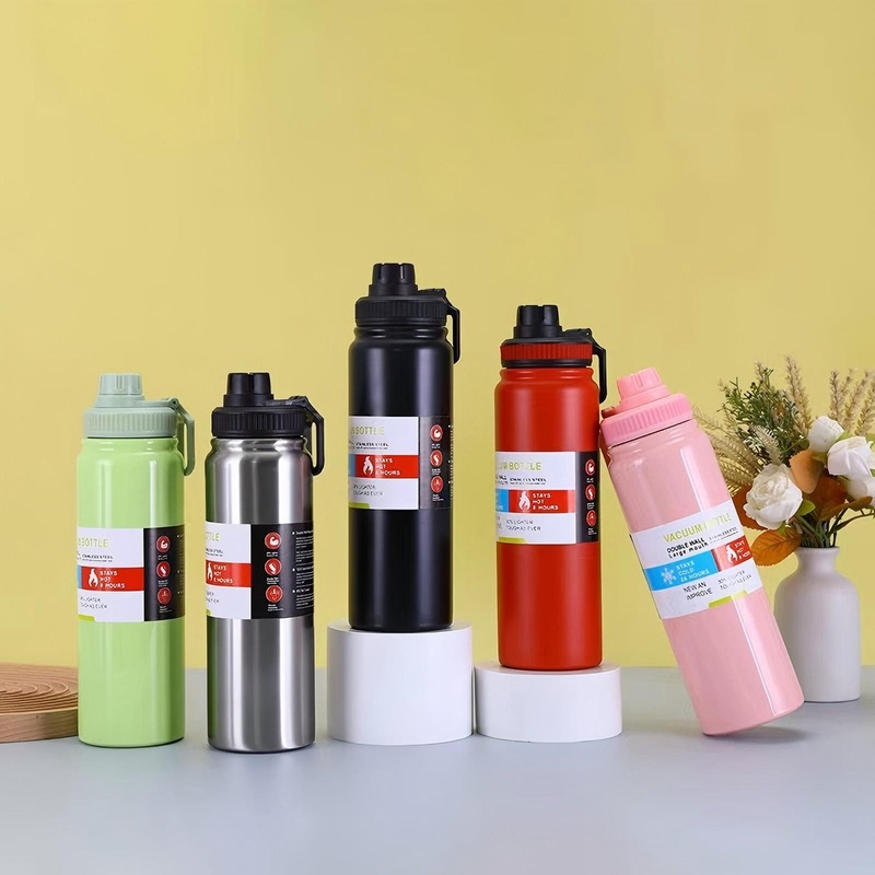 Popular Double Walled 800ml Water Bottle Sport Big Mouth Stainless Steel Insulated Water Bottle Vacuum Flask with Handle Lid – Vacuum Flask and Stainless Steel Vacuum Flask price