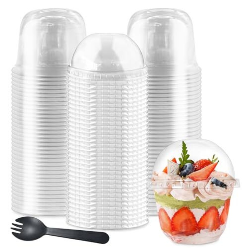 10oz Plastic Dessert Cups with Dome Lids50PCS Disposable Clear Parfait Party Cupno Hole and 50PCS Sporkssnack Containers Bowls for Cak – Plastic Cup and Disposable Cup price