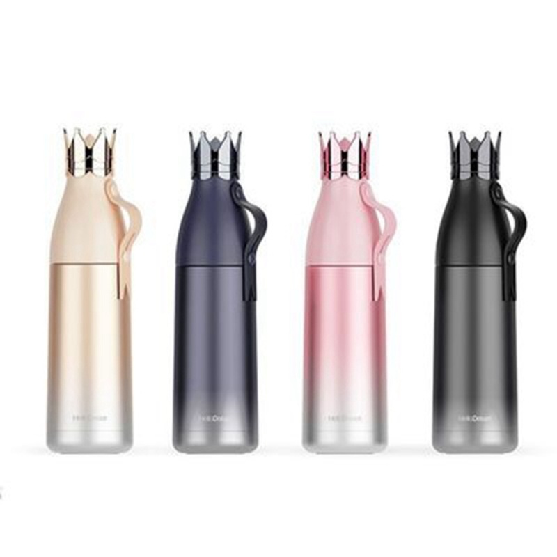 350ml Crown Shape Vacuum Bottle Thermal Stainless Steel Water Bottle for Women Lovers – Thermal Flask and Vacuum Bottle price