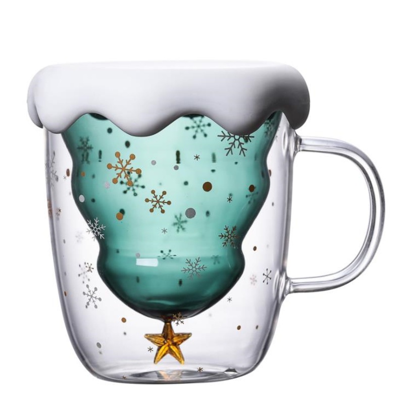 Christmas Tree Glass Cup Borosilicate Glassware Coffee Mug with Hold – Glassware and Glass Bottle price