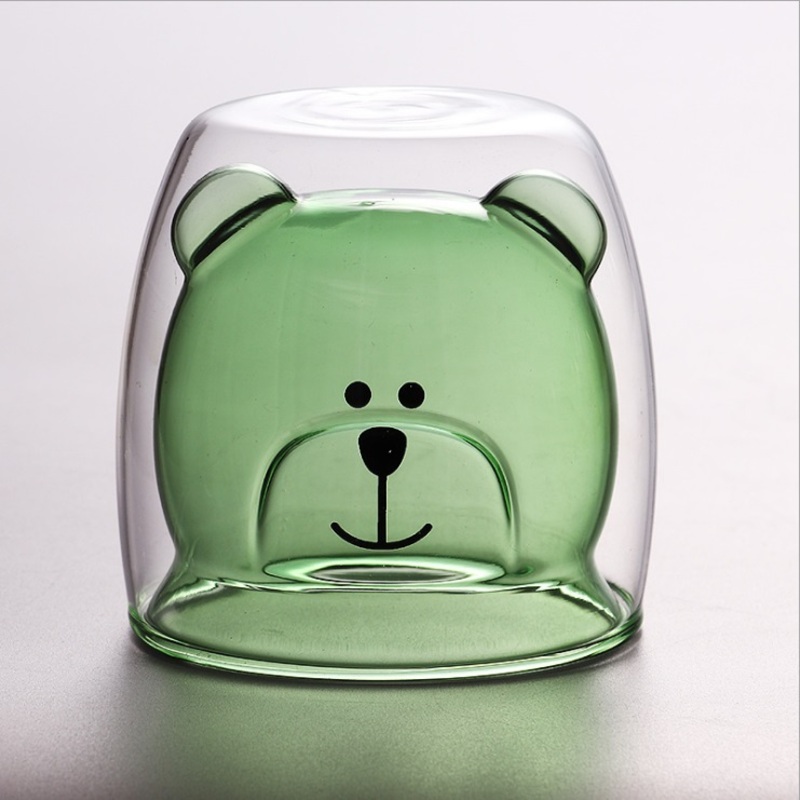 Colorful Bear Shape Glass Cup in The High Borosilicate Glass Cup – Glass Bottle and Glass Jar price