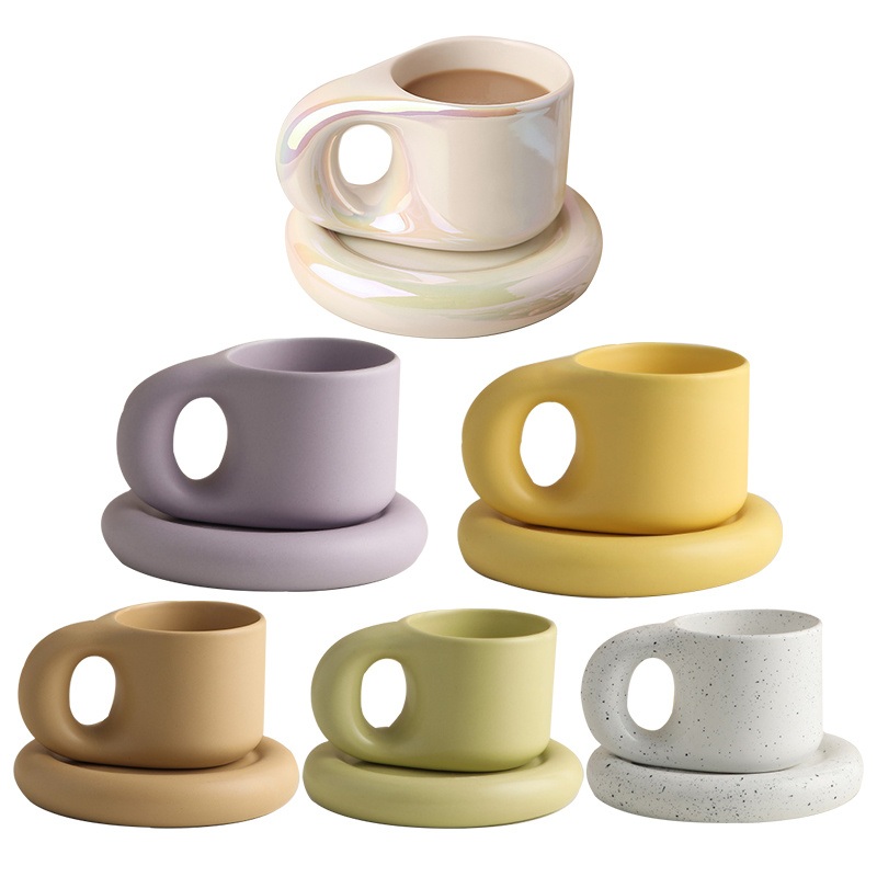 Custom Nordic Chubby Ceramic Coffee Mug and Saucer Set – Ceramic Cups and China Ceramic Cup Mugs price