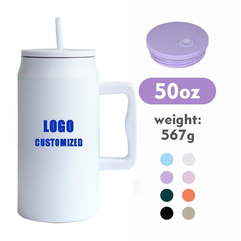 Customize Logo 50oz Large Capacity Vacuum 304 Double Wall Powder Coated Camping Travel Cup with Straw – Travel Camping Tumbler and Tumbler with Straw price