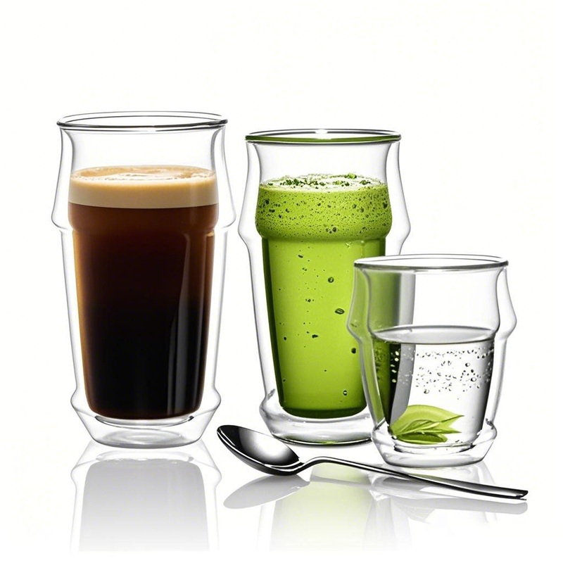 Double Wall Bulk Glass Coffee Milk Juice Beer Wine Tea Water Beverage Drink Mug Cup for Drinking Glassware of Tableware on Table Top for Kitchen – Tea Cup and Coffee Cup price