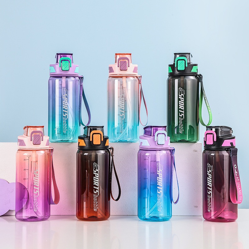 Gradual Transparent Summer Large Capacity Portable Water Bottle – Plastic Bottle and Pet Bottle price
