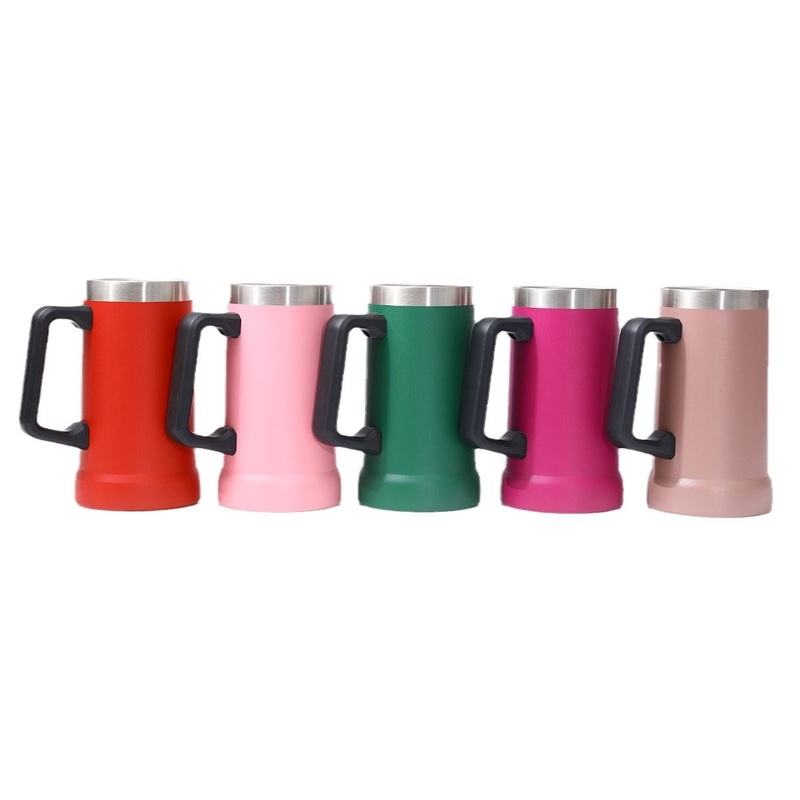 South American Style Custom Powder Coated Cool Double Wall Vacuum Beer Mug Cup Insulated 304 Stainless Steel 24oz Beer Tumbler – Vacuum Beer Mug Cup and 24oz Beer Tumbler price