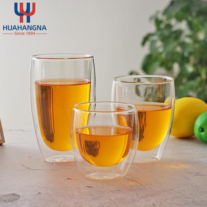 Wholesale 250ml 350ml 450ml Good Material Insulated Clear Double Wall Glass Coffee Cup – Glassware and Glass Cups price