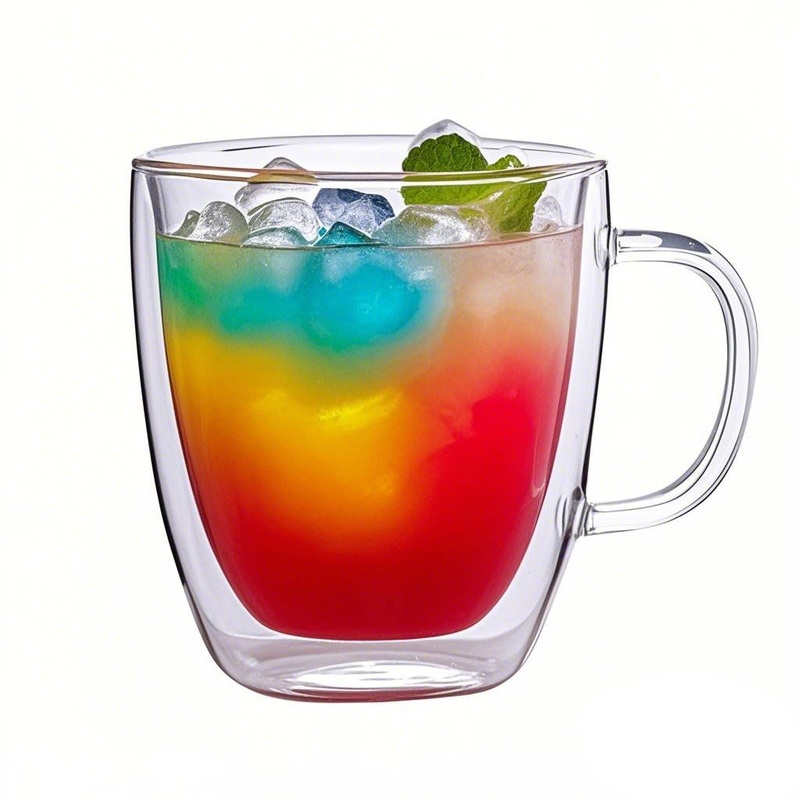 100ml 200ml 250ml 300ml 350ml 400ml 450ml 2 Layer Glass Coffee Cup with Handle Drinking Wine Tea Espresso Glass Cup Mug – Glass Coffee Cup and Glass Cup with Handle price