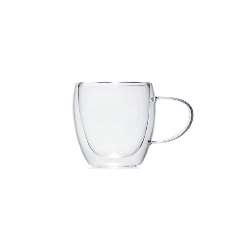 180ml Safe Reusable Glass Cups with Handle – Stylish Double Wall Design – High Quality Glass Cups with Handle and Stylish Double Wall Design price