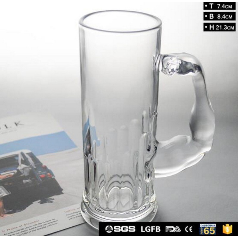 570ml Hercules White Material Beer Glass Cup with Arm Handle – Beer Glass Cup and Beer Glass Mug price