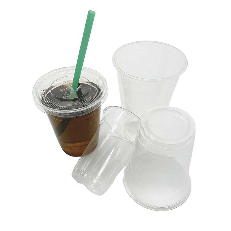 Custom Printed PLA Biodegradable Cold Drinking Cups: Clear Strawless Take Away Cups with Lids for Ice Cream and Dessert – Plastic PLA Cups and Compostable Cups price