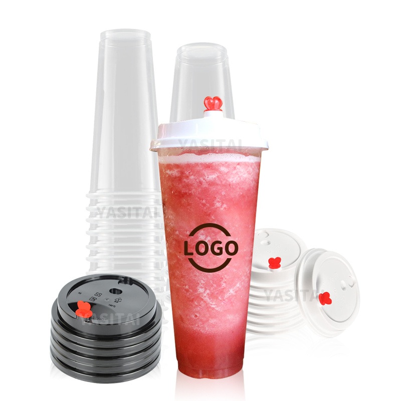 Custom Printing Logo Cheap 16oz 24oz 32oz 500ml Clear Cold Drink Pet/PLA/PP Disposable Plastic Cups with Lids – PP Cup and Bubble Tea PP Cup price
