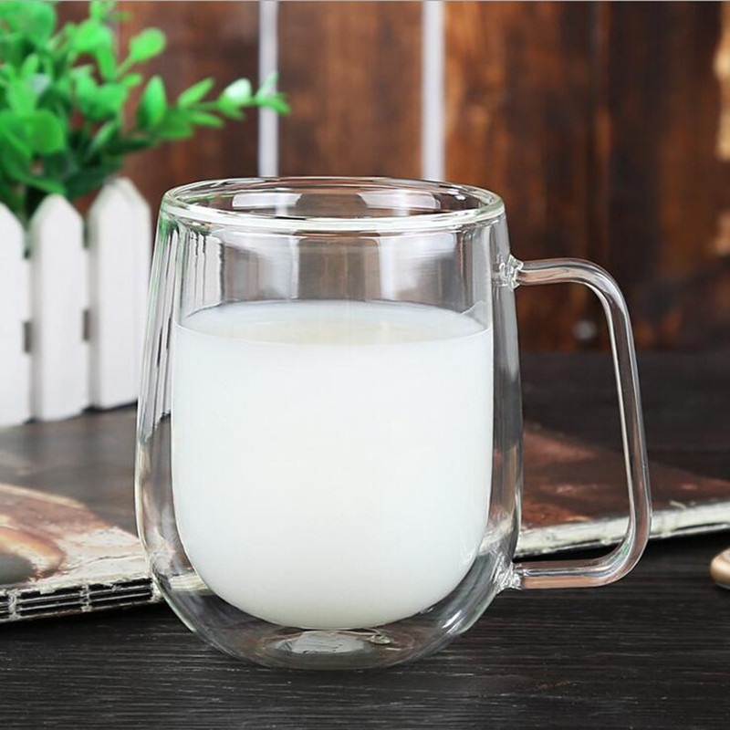 Double Wall Borosilicate Tea Milk Glass Cup with Handle for Juice – Milk Cup and Bodum Cup price