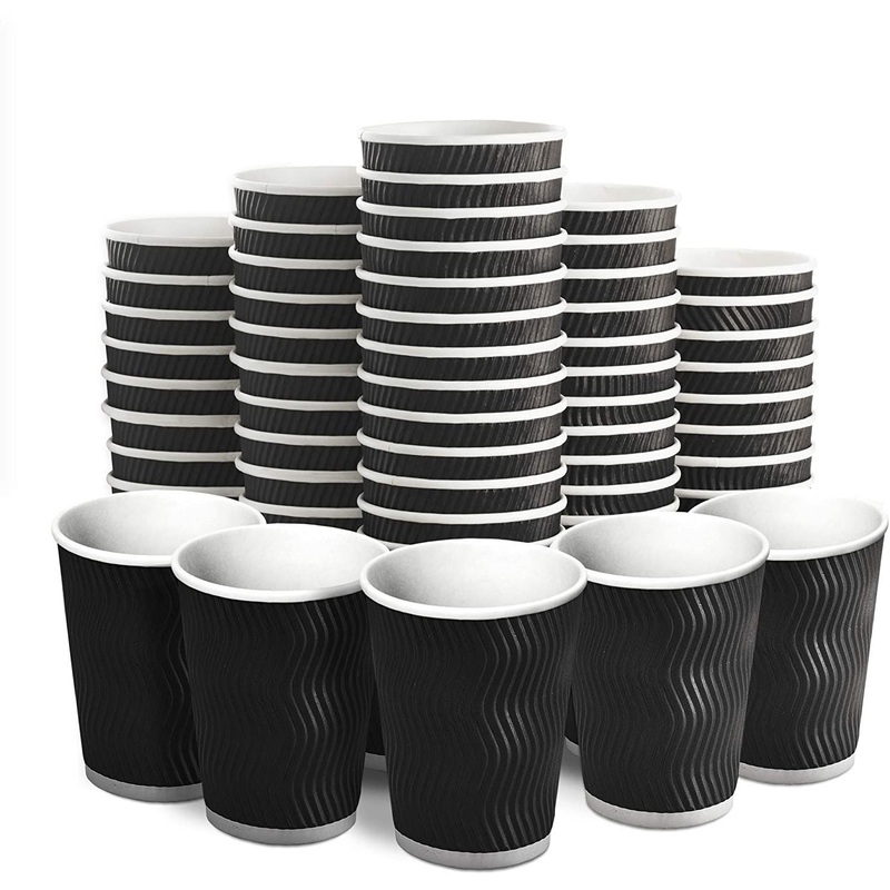 Take Away Disposable Ripple Wall Coffee Paper Cups with Logo – Paper Cup and Coffee Cup price
