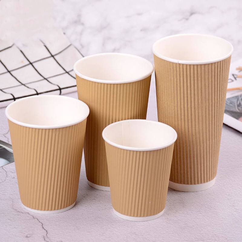 Water-Based Coating Compostable Ripple Double Single Wall Coffee Tea Paper Cups – Paper Cup and OEM Paper Cup price