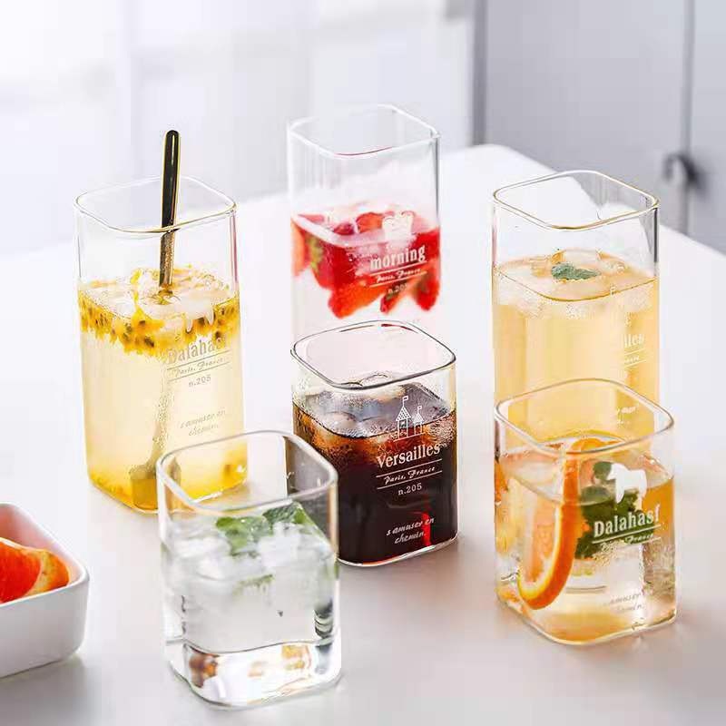 250ml/400ml/500ml High Borosilicate Glass Juice/Beverage/Milk Glass Cup with Print Logo – Glassware and Glass Mason Mug price