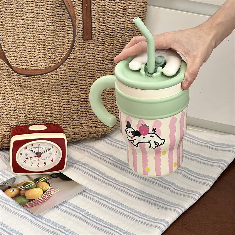 Cartoon Big Mac High Beauty Straw Insulated Cup – Vacuum Flask and Vacuum Cup price