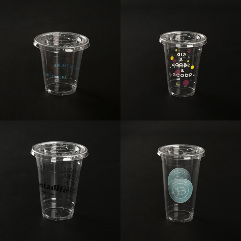 Custom Logo 9/12/14/16/20/24/32 Oz Clear Disposable Pet Plastic Cup with Lid for Juice Bubble Tea Smoothie Coffee – Pet Cup and Plastic Cup price