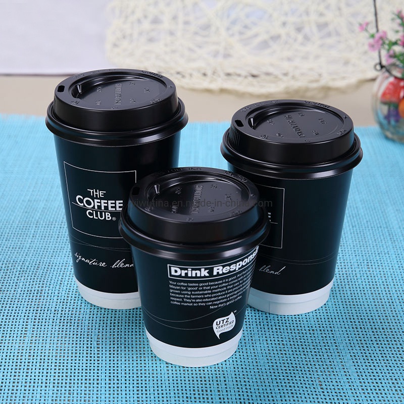 Custom Logo Printed Disposable Coffee Black Paper Cup – Paper Cup and Plastic Cup price