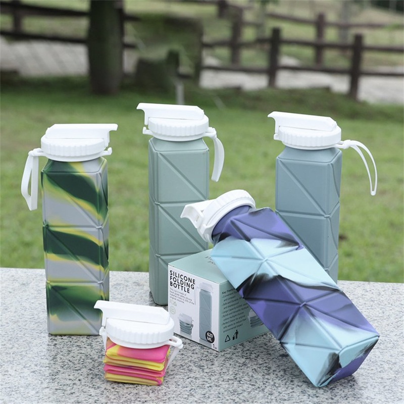 Folding Water Drink Bottles Outdoor Collapsible Silicone Sports Water Bottle for Travel – Collapsible Water Bottle and Sports Water Bottle price