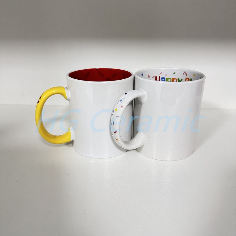 New Inside Baked Colorful Logo White Ceramic Gift Mugs – 13oz Ceramic Mug and Matt Ceramic Mug price