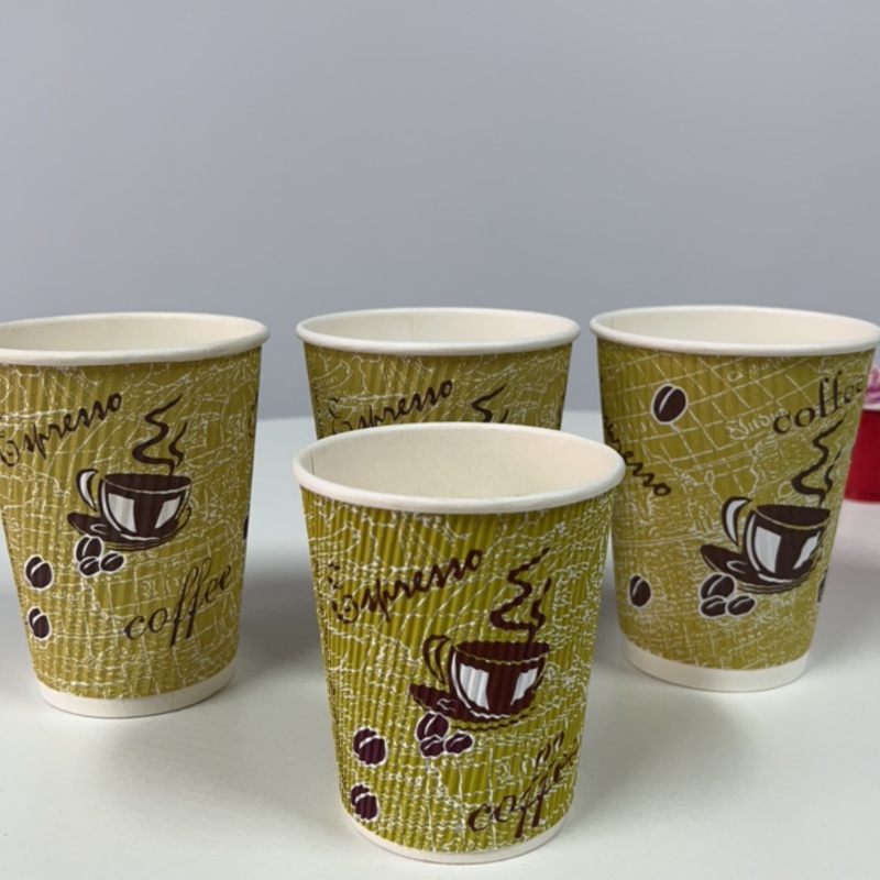 Ripple Wall Paper Cup Hot Corrugated Coffee Cup Disposable Glass Ripple Wall 7oz 8oz 12oz 16oz Paper Cup with Cover – 8oz Corrugated Paper Cup and 8oz Ripple Wall Paper Cup price