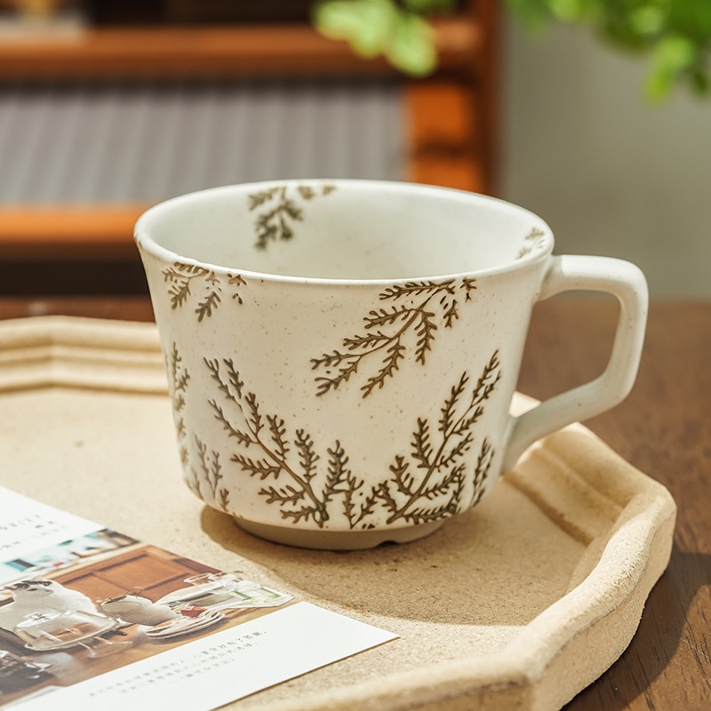 Simple Nordic Ceramic Household Hand-Painted Mug Pastoral Water Cup Coffee Cup – Party Supply and Holiday Decoration price