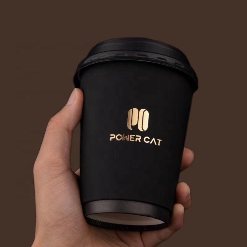 16 Oz Double Walled Custom Logo Corrugated Coffee Paper Cup and Lid – Paper Cup and Lid and Double Walled Coffee Cup price
