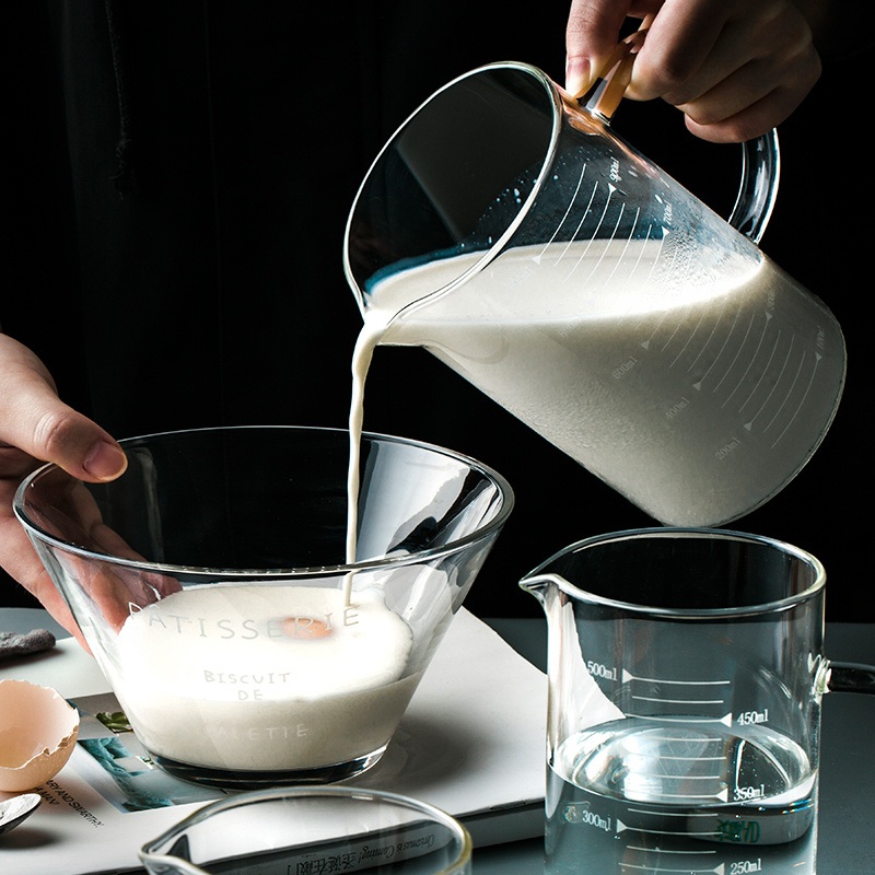 350/500ml Borosilicate Glass Kitchen Use Measruing Cup/Mug with Bamboo Lid – Glass Mug and Measuring Cup price