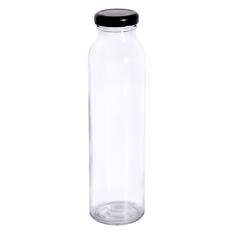 350ml 500ml Empty Clear Round Glass Water Tea Juice Bottle with Screw Lid – Glass Water Bottle and Juice Glass Bottle price
