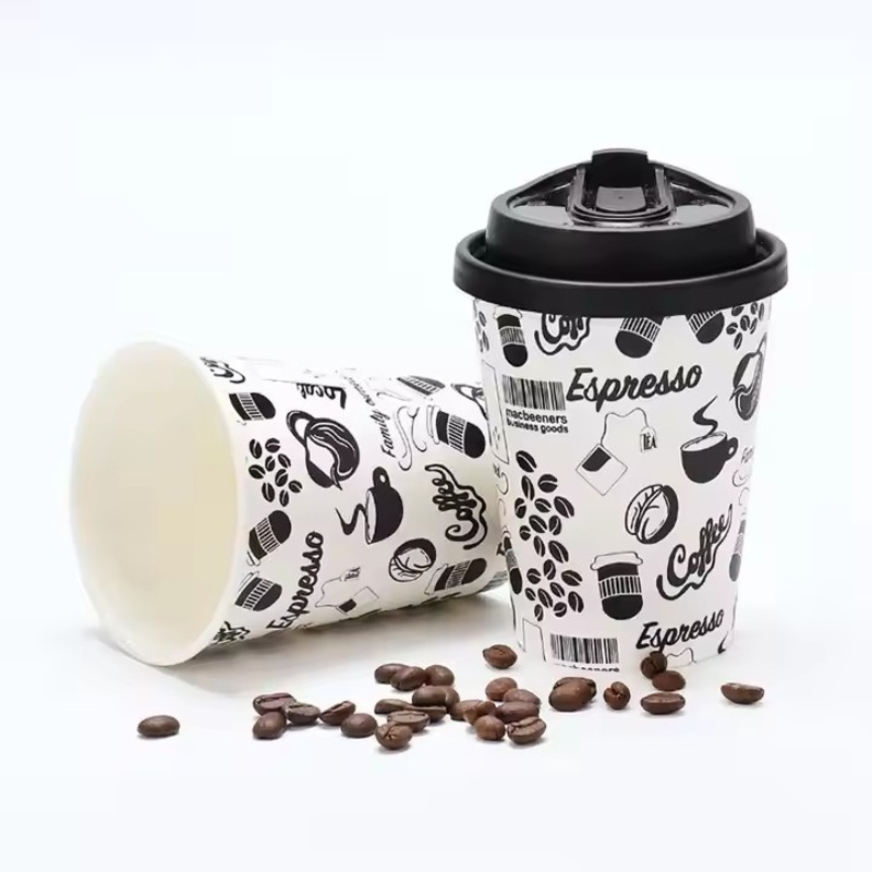 8oz 12oz 16oz Bio-Degradable Paper Cups for Energy Drinks & Carbonated Beverages Matched with Cupsleeve – Coffee Cup and Disposable Hot Drinking Paper Cup price
