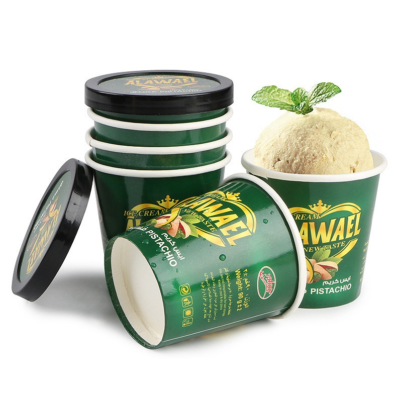 Biodegradable Custom Logo Container 16oz 500ml Ice Cream Paper Cups with Lid – Ice Cream Paper Cup with Lid and Paper Ice Cup with Lid price