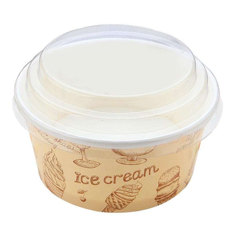 Biodegradable Custom Logo Disposable Drinks Paper Ice Cream Cup with Lid – Disposable Paper Ice Cream Cup and Paper Ice Cream Cup price