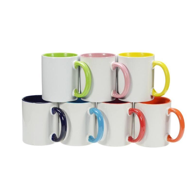 Classic D Handle Two Tone Color Custom Print Porcelain Mug Straight Mug Coffee Cup – Coffee Mug and Water Bottle price