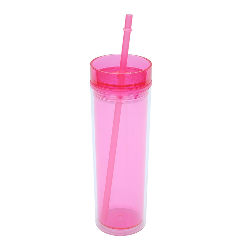Custom 16oz Double Wall Transparent Skinny Bottles Acrylic Wine Tumbler with Straw and Lid BPA Free and Eco Friendly Plastic Straight Mugs – Skinny Bottles and Acrylic Wine Tumbler price